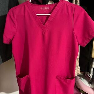 Mandala V-Neck Short Sleeve Tee - Vibrant Pink